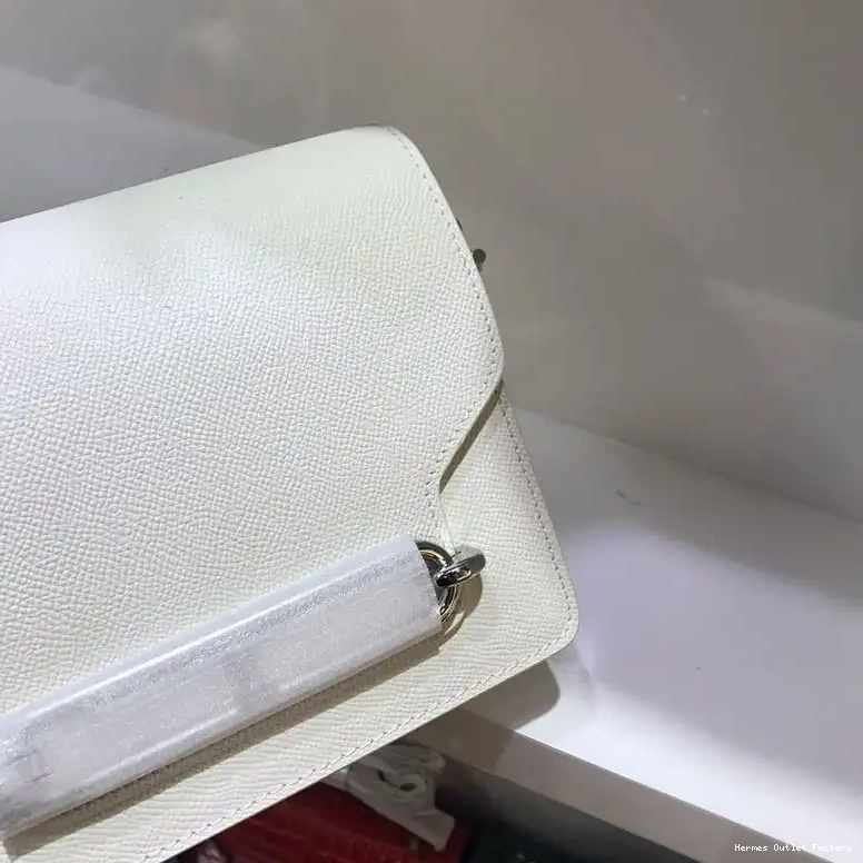 Affordable Leather Palladium Epsom Hermes Hardware In Bag White Roulis 0417
